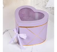 NIAN Caja redonda de la flor del jabón de la caja de regalo de la doble capa para la caja de San Valentín de la boda del material