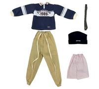 niannyyhouse BJD - Ropa de muñeca para muñecas articuladas de bola de 1/4, conjunto de hip hop con capucha, pantalones, corbata, sombrero, cortina de glúteos