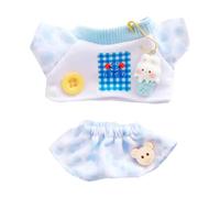 niannyyhouse Conjunto de ropa de muñeca de felpa de 10 cm ~ 15 cm y 20 cm (azul-20 cm)