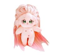 niannyyhouse Muñeca de Felpa de 20 cm, Color Degradado, Pelo lacio, niña, humanoide, Cuerpo de Peluche, Ropa de Vestir, Regalos (1 con Esqueleto)