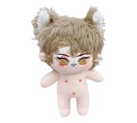 niannyyhouse Muñeca de Felpa de 20 cm, Color Rojo, Pelo marrón, niño, humanoide, Cuerpo de Relleno, sin atributo, Ropa portátil (3 con Esqueleto)