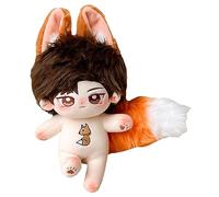 niannyyhouse Muñeca de Peluche de 20 cm, Orejas de Conejo, Cola de niño, Cuerpo de Peluche humanoide, sin atributo, Ropa portátil, Regalos de Vestir (2 con Esqueleto)