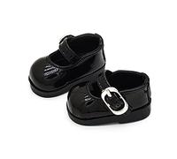 niannyyhouse Muñeca de peluche de 20 cm, zapatos de piel de tacón alto, longitud de 5 cm, accesorios de muñeca (negro)