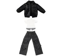 niannyyhouse Ropa a escala 1/12, chaqueta de muñeca BJD, pantalones de suéter, accesorios de vestir para figura de acción de 11 cm (OB11) de 12 cm y 14 cm (negro, para muñeca BJD de 5.5 pulgadas)