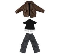 niannyyhouse Ropa a escala 1/12, chaqueta de muñeca BJD, pantalones de suéter, accesorios de vestir para figura de acción de 11 cm (OB11) 12 cm y 14 cm (marrón, para muñeca BJD de 4.7 pulgadas)