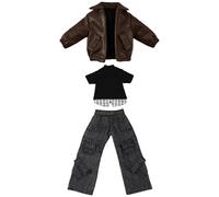 niannyyhouse Ropa a escala 1/12, chaqueta de muñeca BJD, pantalones de suéter, accesorios de vestir para figura de acción de 11 cm (OB11) de 12 cm y 14 cm (marrón, para muñeca BJD de 5.5 pulgadas)