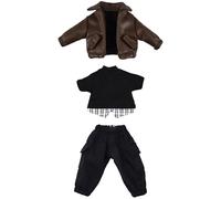 niannyyhouse Ropa a escala 1/12, chaqueta de muñeca BJD, pantalones de suéter, accesorios de vestir para figura de acción de 11 cm (OB11) 12 cm y 14 cm (marrón, para muñeca BJD de 4.3 pulgadas)