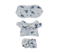 niannyyhouse Ropa de muñeca de 10 cm, 15 cm, 20 cm, 40 cm, máscara de ojos de ballena, abrigo, pantalones, conjunto de pijama, accesorios de peluche suave (15 cm)