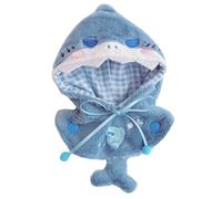 niannyyhouse Ropa de muñeca de felpa de 10 a 15 cm, capa de tiburón y conejo, compatible con muñeca Labubu de 17 cm (azul)