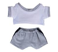 niannyyhouse Ropa de muñeca de felpa de 10 cm, 15 cm, 20 cm, conjunto de ropa deportiva de contraste, conjunto de ropa deportiva, juguete de peluche suave, accesorios de vestir (A7, 15 cm)