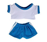 niannyyhouse Ropa de muñeca de felpa de 10 cm, 15 cm, 20 cm, conjunto de ropa deportiva de contraste de camiseta y pantalones de peluche suave (a6, 15 cm)