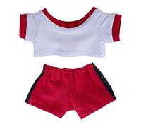 niannyyhouse Ropa de muñeca de felpa de 10 cm, 15 cm, 20 cm, conjunto de ropa deportiva de contraste de camiseta y pantalones de peluche suave (a1, 20 cm)