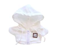 niannyyhouse Ropa de muñeca de felpa de 10 cm ~ 15 cm y 20 cm con capucha, chaqueta de peluche suave (blanco 20 cm)