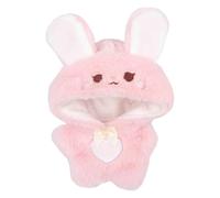 niannyyhouse Ropa de muñeca de felpa de 10 cm, enterizo suelto, pingüino, conejo, oso, zorro, cerdo, vestido para muñeca (rosa)