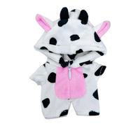 niannyyhouse Ropa de muñeca de felpa de 10 cm, mameluco de dinosaurio y tiburón, body suelto de peluche suave, accesorios de vestir (blanco y negro)