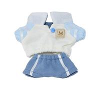 niannyyhouse Ropa de muñeca de felpa de 10 cm y 20 cm con camiseta y pantalones de peluche suave, accesorios de vestir (azul, 10 cm)