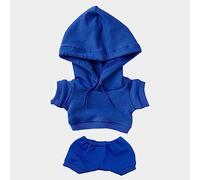 niannyyhouse Ropa de muñeca de felpa de 15 cm, ropa deportiva elástica sólida, trajes con capucha, pantalones de peluche suave, accesorios de vestir (azul, 15 cm)