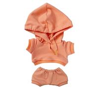 niannyyhouse Ropa de muñeca de felpa de 15 cm, ropa deportiva elástica sólida, trajes con capucha, pantalones de peluche suave, accesorios de vestir (naranja, 15 cm)