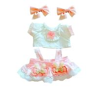 niannyyhouse Ropa de muñeca de felpa de 20 cm, ropa rosa para la cabeza, camisa, falda de 8 pulgadas, juguete de peluche de peluche suave