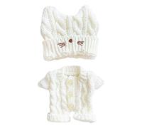 niannyyhouse Ropa de muñeca de felpa de 20 cm Sombrero de gato de lana Onesies de hilo de 8 pulgadas Accesorios de muñeca (B)