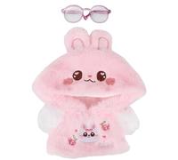 niannyyhouse Ropa de muñeca de felpa de 20 cm, sudadera con capucha de dibujos animados, sudadera cálida de 8 pulgadas (rosa)