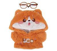 niannyyhouse Ropa de muñeca de felpa de 20 cm, sudadera con capucha de dibujos animados, sudadera cálida de 8 pulgadas, vestido de muñeca (naranja)