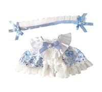niannyyhouse Ropa de muñeca de felpa de 20 cm, vestido azul, accesorios de juguete de peluche suave de 8 pulgadas