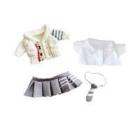 niannyyhouse Ropa de muñeca de peluche de 20 cm, suéter blanco, camisa, corbata, falda JK de 8 pulgadas, ropa de muñeca de peluche Kpop