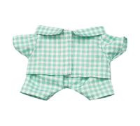 niannyyhouse Ropa para muñecas de peluche de 10 cm, 15 cm y 20 cm. Conjunto de pijama a cuadros multicolor. Vestido de disfraz para muñeca (Verde-1, 20 cm)