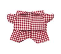 niannyyhouse Ropa para muñecas de peluche de 10 cm, 15 cm y 20 cm. Conjunto de pijamas a cuadros multicolores con camisa y pantalones. Vestido para muñecas (Rojo, 20 cm)