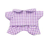 niannyyhouse Ropa para muñecas de peluche de 10 cm, 15 cm y 20 cm. Conjunto de pijamas a cuadros multicolores con camisa y pantalones. Vestido para muñecas (Morado, 20 cm)
