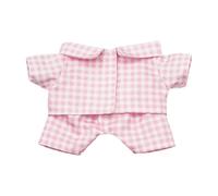 niannyyhouse Ropa para muñecas de peluche de 10 cm, 15 cm y 20 cm. Conjunto de pijamas a cuadros multicolores con camisa y pantalones. Vestido para muñecas (Rosa, 20 cm)