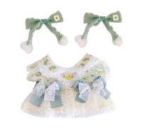 niannyyhouse Vestido de Muñeca de 8 Pulgadas con Tocado, Vestidos de Falda de Flores, Conjunto para Muñeca de Peluche de 20cm (A-1)