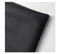NIANTONG 160cm de Ancho Tela de Polipiel por Metros con Patrón Litch Cuero Imitación Tela para Manualidades de Bricolaje, Muebles, Sofás, Sillas(Color:Negro)