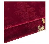 NIANTONG Tela de Terciopelo en Relieve Tejido de Tapicería por Metro 140c Ancho para Decoración del Hogar, Artesanía Costura, Cubierta de Silla de Sofá, Cortina(Color:Rojo)