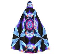 Nianyuer Capa con capucha de Halloween para adultos, accesorio de disfraz de fiesta con estampado espacial de cuatro dimensiones para cosplay y eventos