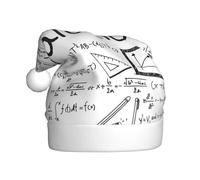 Nianyuer Gorro de Navidad con estampado de cálculo geek matemático, gorro de Papá Noel, divertido gorro de fiesta, felpa suave para vacaciones familiares