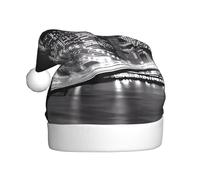 Nianyuer New York - Sombrero de Navidad con estampado de Papá Noel, divertido gorro de fiesta, felpa suave para vacaciones familiares