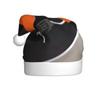 Nianyuer Sombrero de Navidad con diseño de disco de vinilo vintage, gorro de Papá Noel, divertido gorro de fiesta, felpa suave para vacaciones familiares