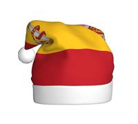 Nianyuer Sombrero de Navidad con estampado de bandera española, gorro de Papá Noel, divertido gorro de fiesta, felpa suave para vacaciones familiares