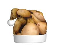 Nianyuer Sombrero de Navidad con estampado de papas de jardín, sombrero de Papá Noel, divertido gorro de fiesta, felpa suave para vacaciones familiares