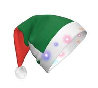 Nianyuer Sombrero de Papá Noel iluminado para adultos con diseño de bandera de Madagascar, gorra de Navidad con 3 modos LED intermitentes, gorro de fiesta de Navidad