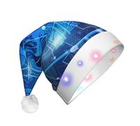 Nianyuer Sombrero de Papá Noel iluminado para adultos con inteligencia artificial, gorro de Navidad con 3 modos LED intermitentes, gorro de fiesta de Navidad