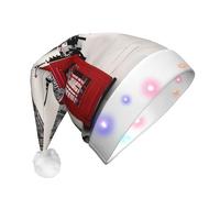 Nianyuer Sombrero rojo de Papá Noel iluminado con diseño de cabina de teléfono de Londres, gorra de Navidad con 3 modos LED intermitentes, gorro de fiesta de Navidad