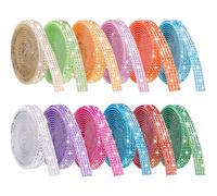 NiArt Juego de cintas autoadhesivas de diamantes de imitación de cristal de 12 colores, 12 yardas de cintas decorativas brillantes, 0.39 pulgadas de ancho, parte trasera adhesiva fácil de aplicar para