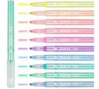 NiArt Paquete de 10 marcadores con purpurina, punta fina de cincel, colores fluorescentes surtidos para diario de arte, colorear, letras a mano, bocetos, anime, ilustración, dibujo, para niños y