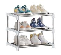 NIAWECAN Zapatero pequeño, apilable, de 3 Niveles, Almacenamiento de Calzado, Organizador de Almacenamiento Ligero, Estante de Zapatos Estrecho y Resistente, para Armario, Entrada, Pasillo