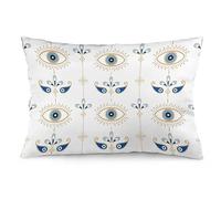 NIBABA Fundas de cojín 1 pieza azul turco mal de ojo decorativo fundas de almohada 14 x 20 pulgadas (35 x 50 cm) fundas de almohada de poliéster suave fundas de almohada fundas de almohada