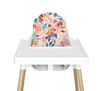 Nibble and Rest Highchair Cushion Cover, Compatible with IKEA Antilop Highchair, Stain-Proof, and Wipeable (Cushion Not Included) (Pink Posies)