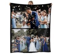NIBESSER Manta Personalizada con Foto y Texto Cálido Manta Polar y Franela Suave Cómodo Ideas Regalo para Familiares Amigos Niños Pareja para Cumpleaños Aniversario Navidad, 2 Fotos, 152x203cm